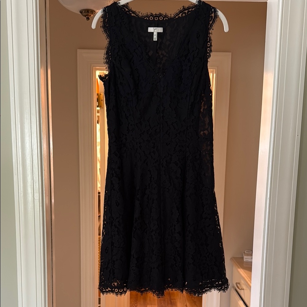 Joie Black V-neck Lace Mini Dress